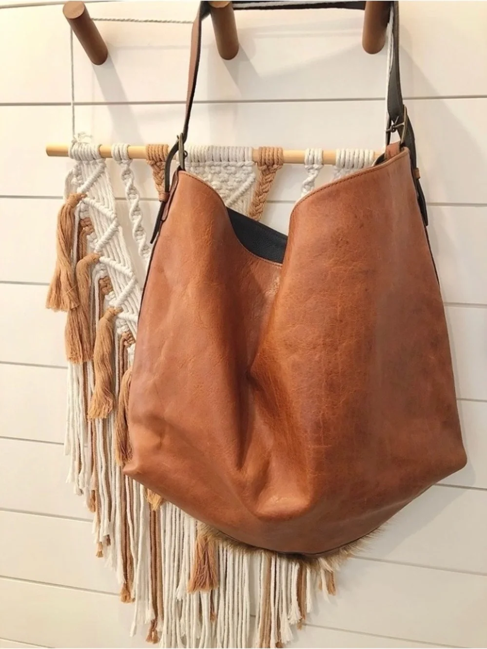 Lucchese Large Axis Deer Hair & Hide Hobo Shoulder Bag